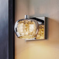 Vegglampe Arian glass med krystaller krom forfra