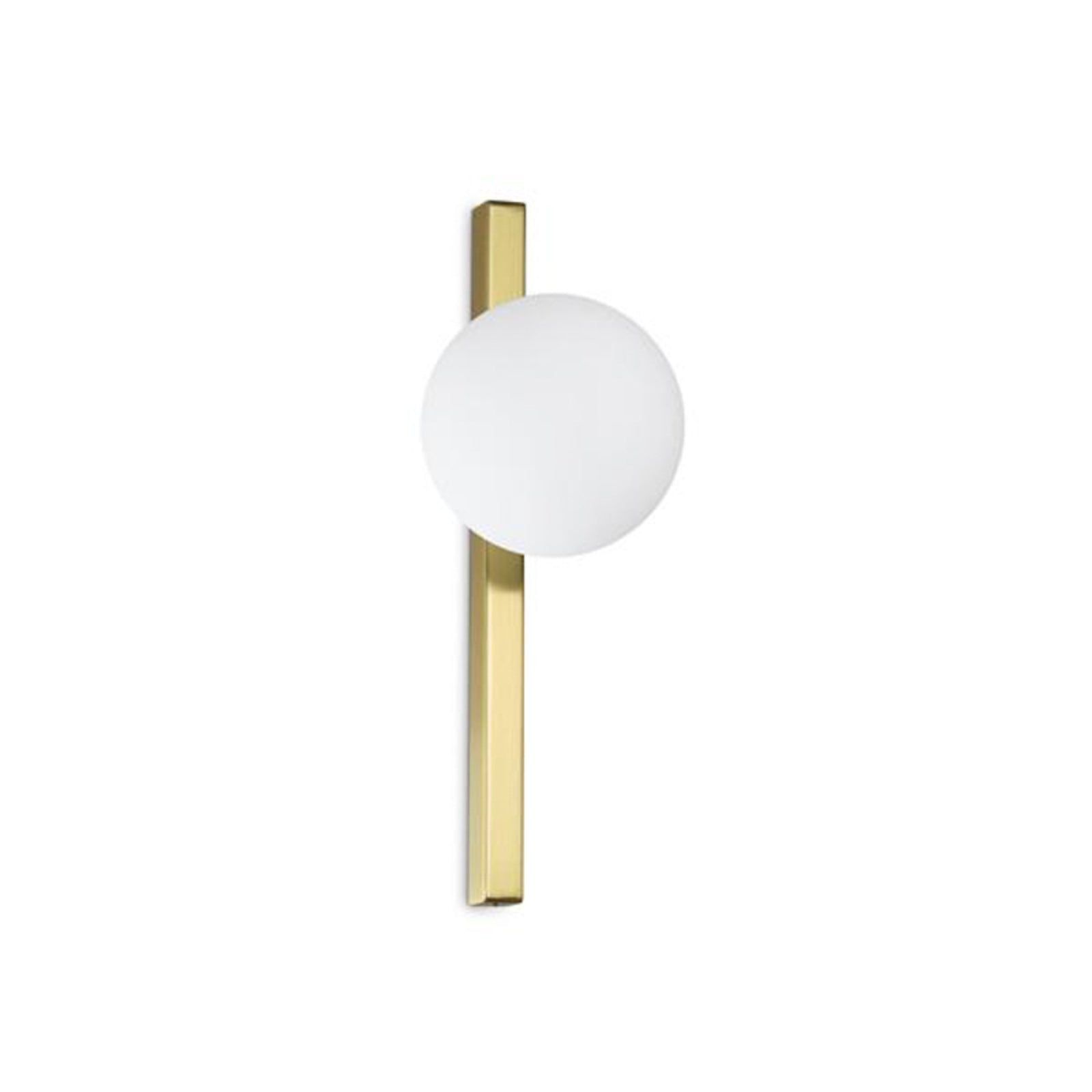 Vegglampe Binomio messing opalglass kuleformet G9 Ideallux bakside