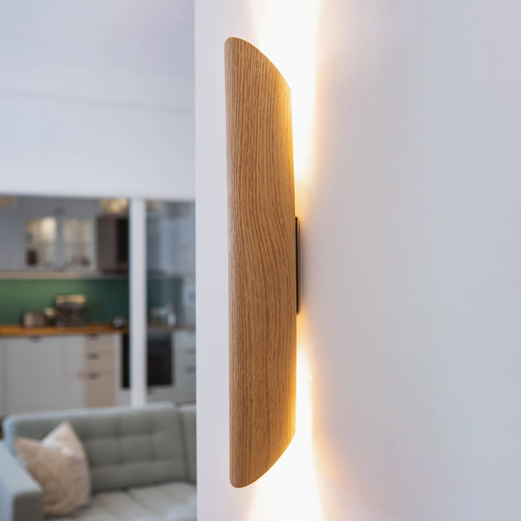 Vegglampe Colombia eik opp/ned GU10 dimbar 38 cm forfra