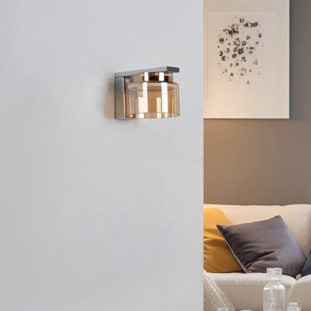 Vegglampe Diano glass amber bakside