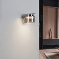 Vegglampe Diano røykgrå glass krom forfra