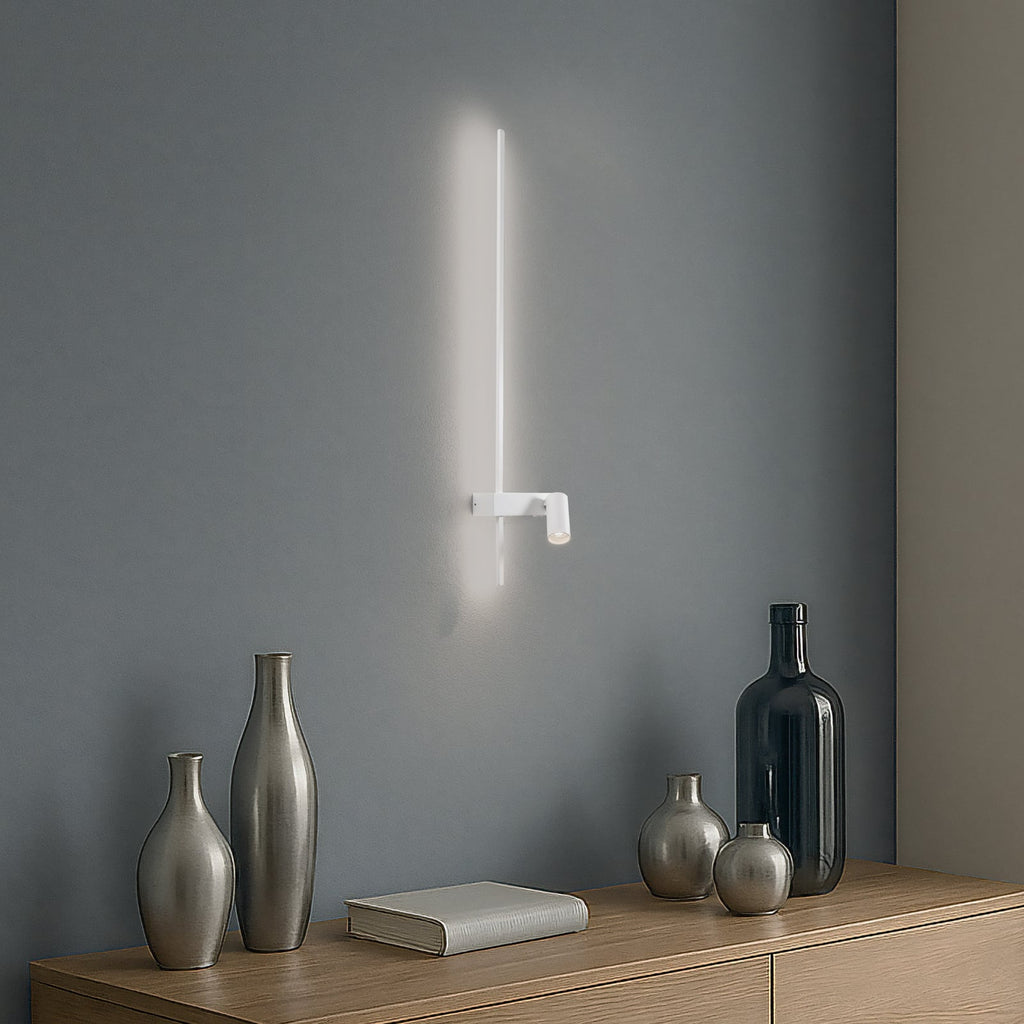 Vegglampe Easy Left hvit aluminium bakside