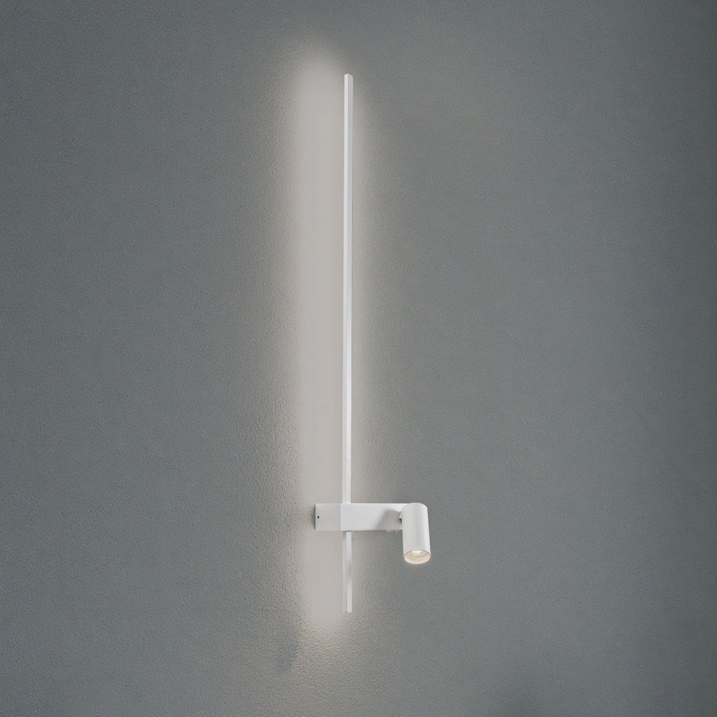 Vegglampe Easy Left hvit aluminium forfra