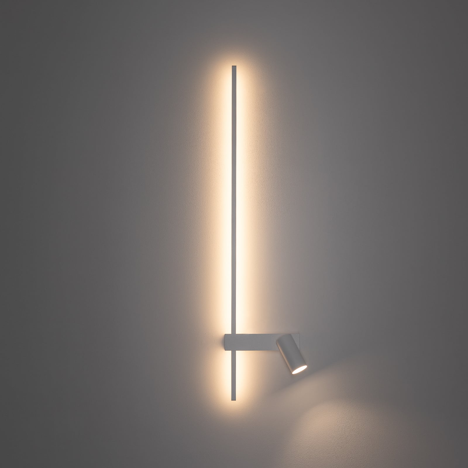 Vegglampe Easy Left hvit aluminium sett ovenfra