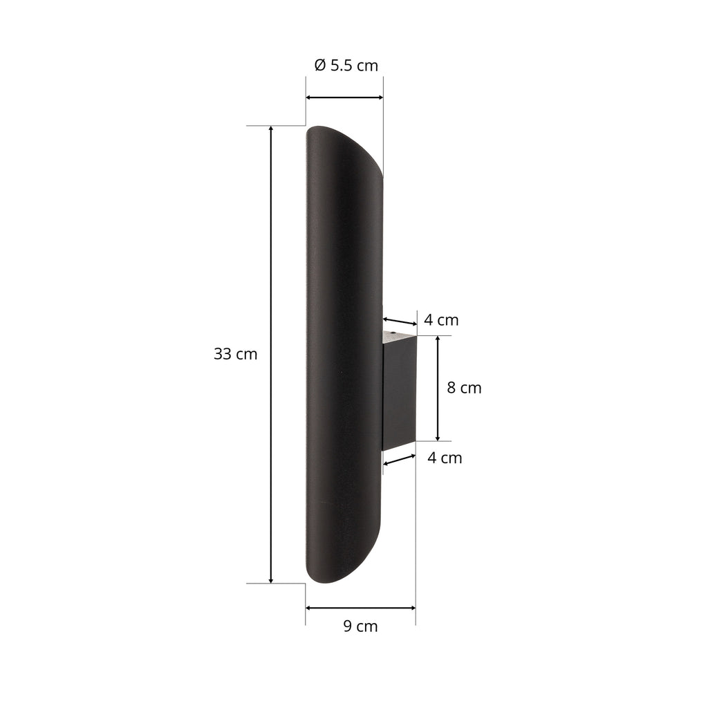 Montering av vegglampe Eye Cut svart stål