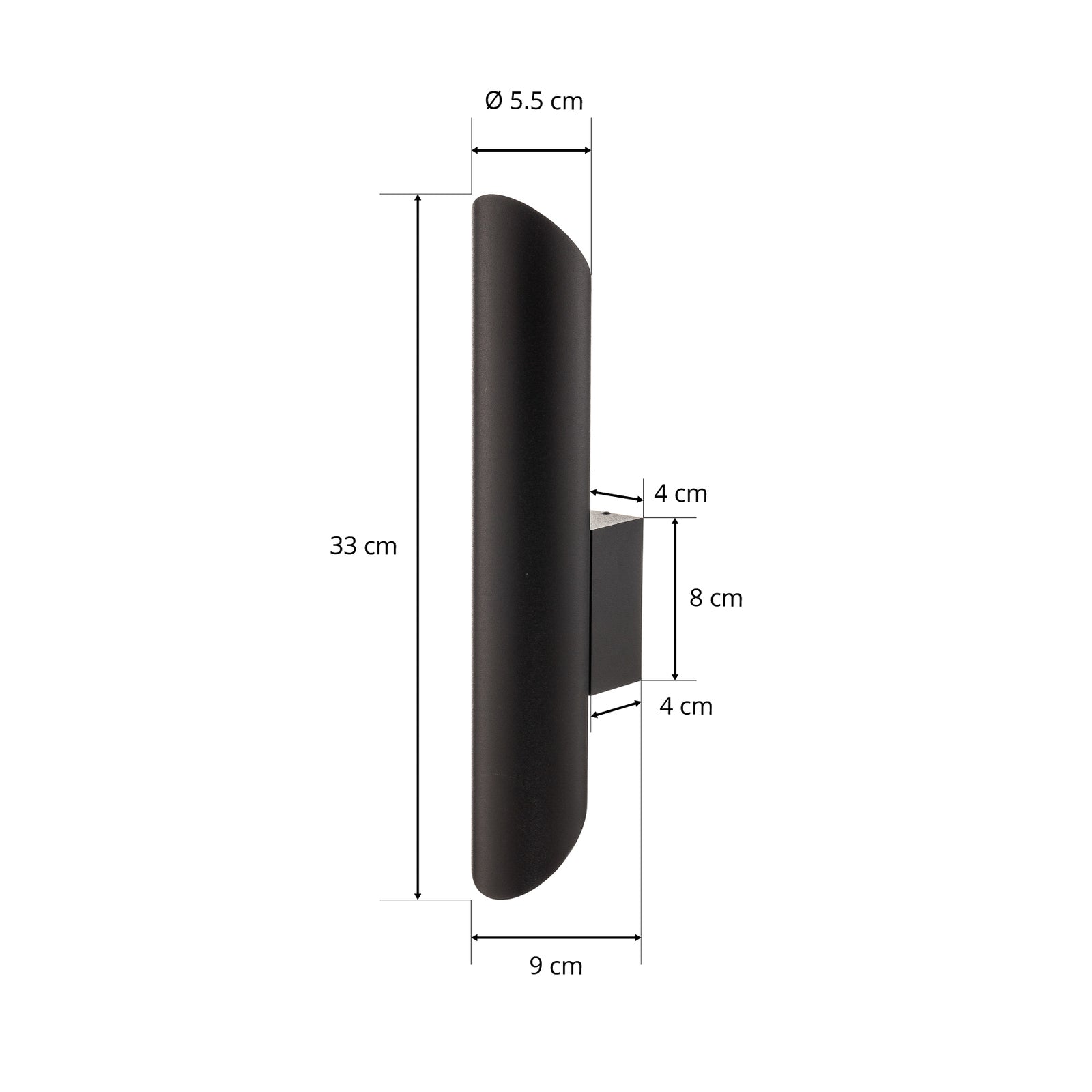 Montering av vegglampe Eye Cut svart stål