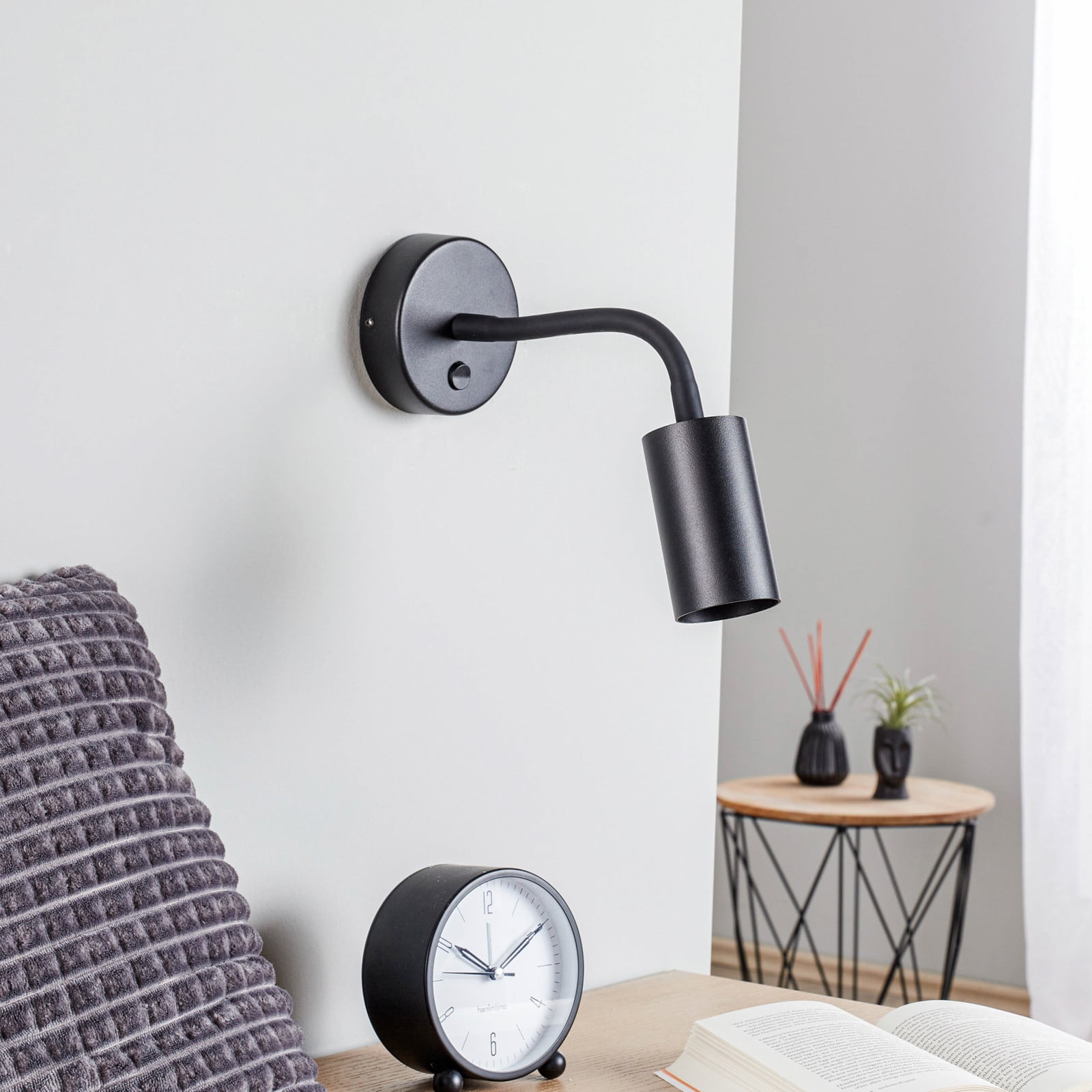 Vegglampe Eye Flex S dimbar GU10 stål svart bakside