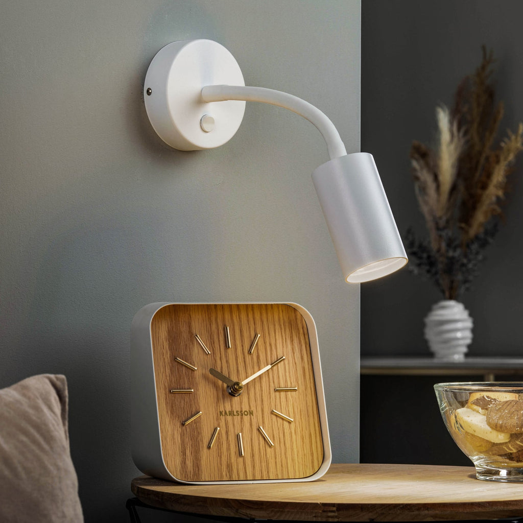 Vegglampe Eye Flex S hvit stål forfra