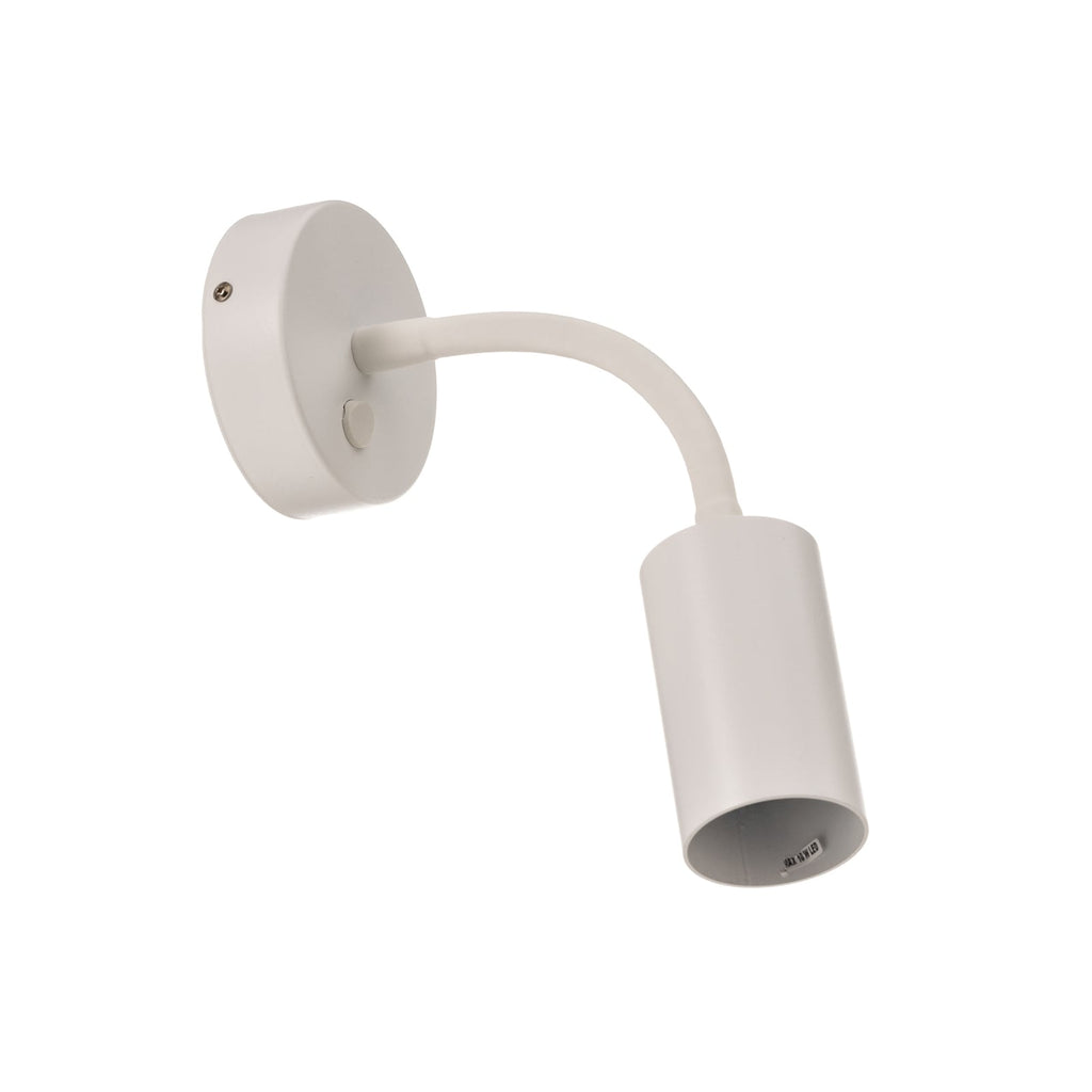 Vegglampe Eye Flex S hvit stål montert i rom