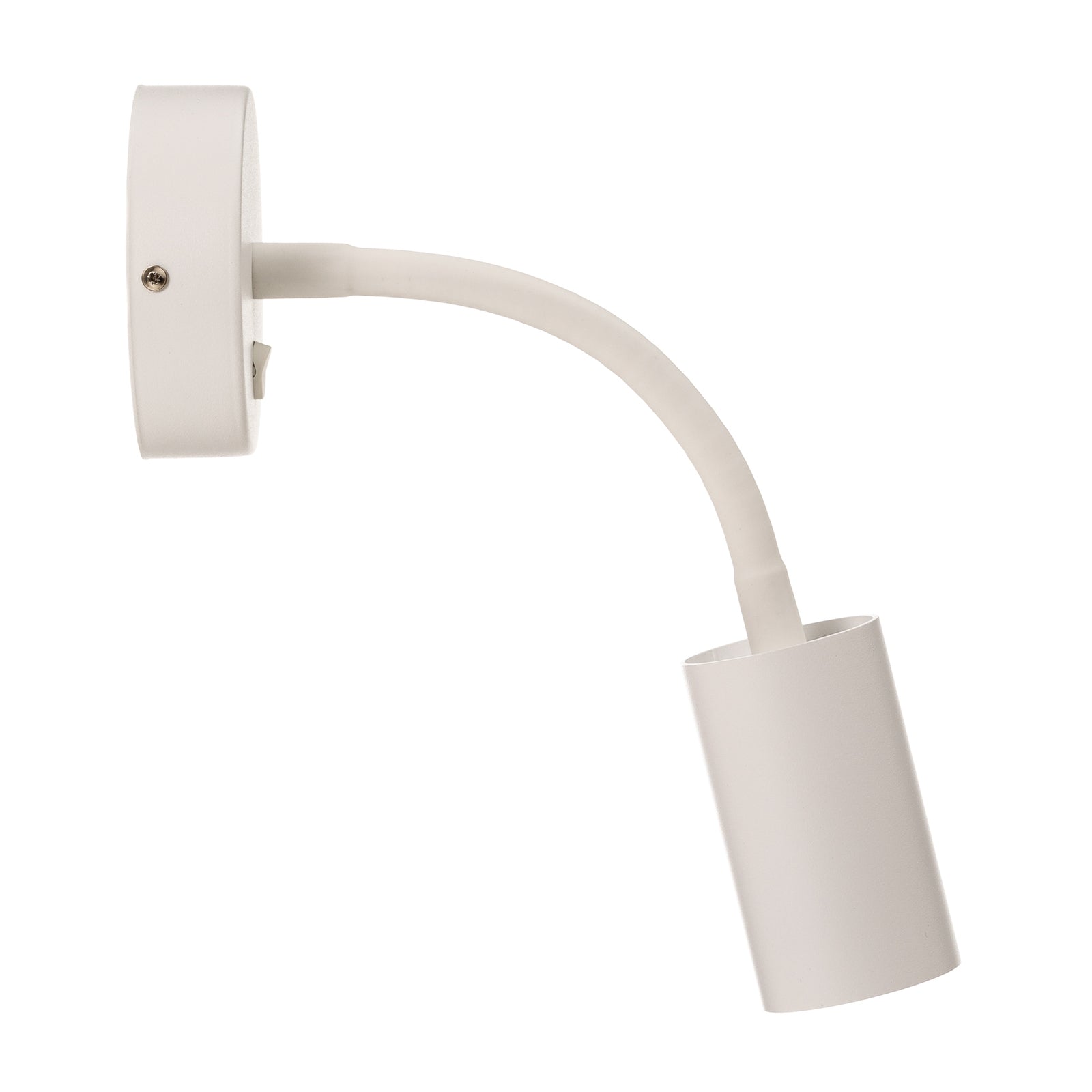 Nærbilde av bryter på Vegglampe Eye Flex S hvit stål