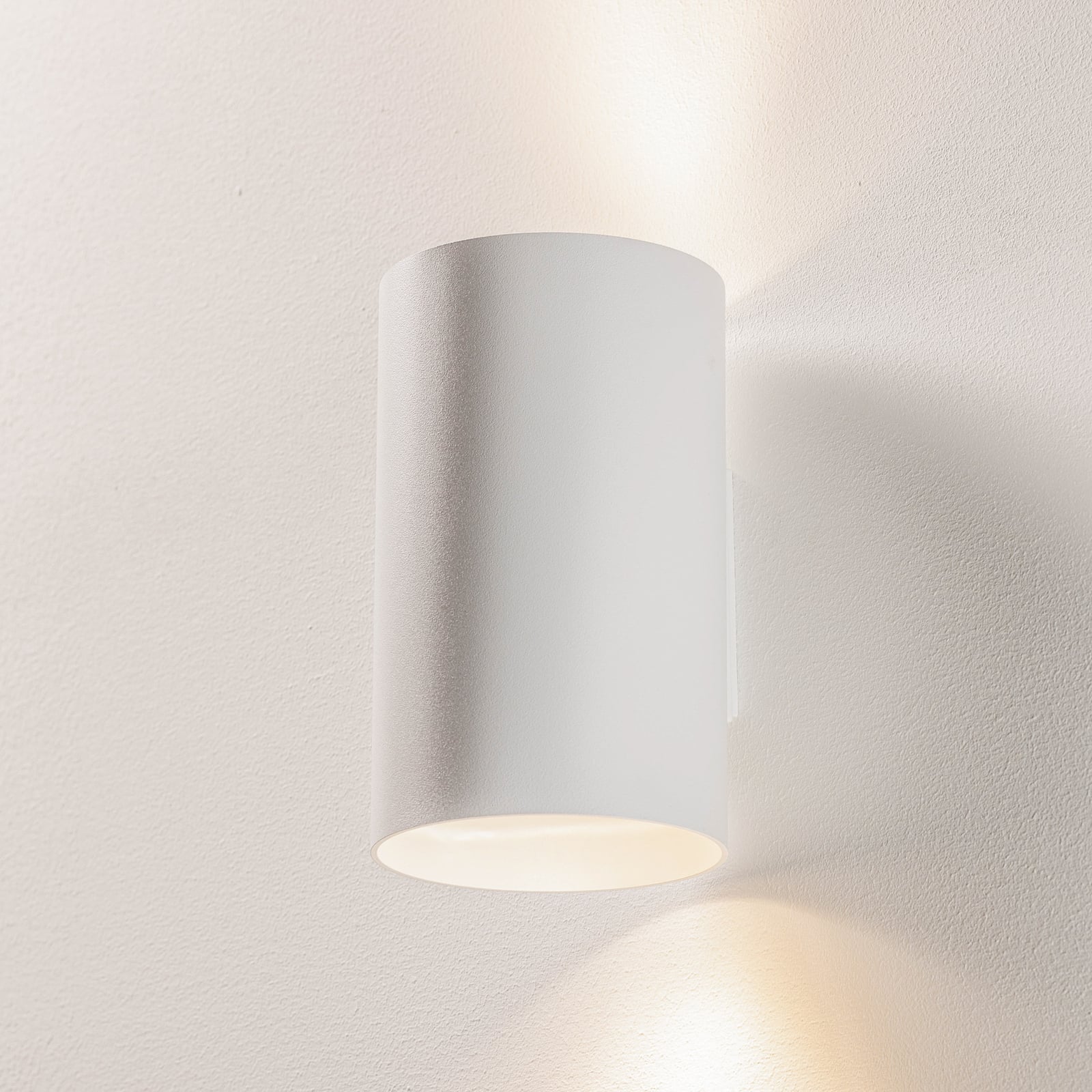 Vegglampe Eye hvit stål GU10 2-lys dimbar forfra
