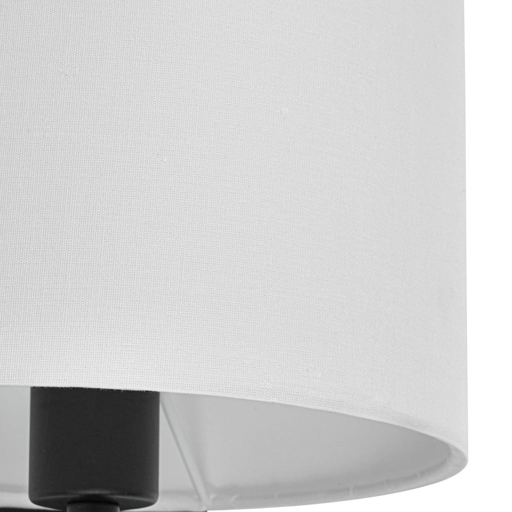 Sideprofil av Vegglampe Florens med leselys tekstil svart/hvit E14