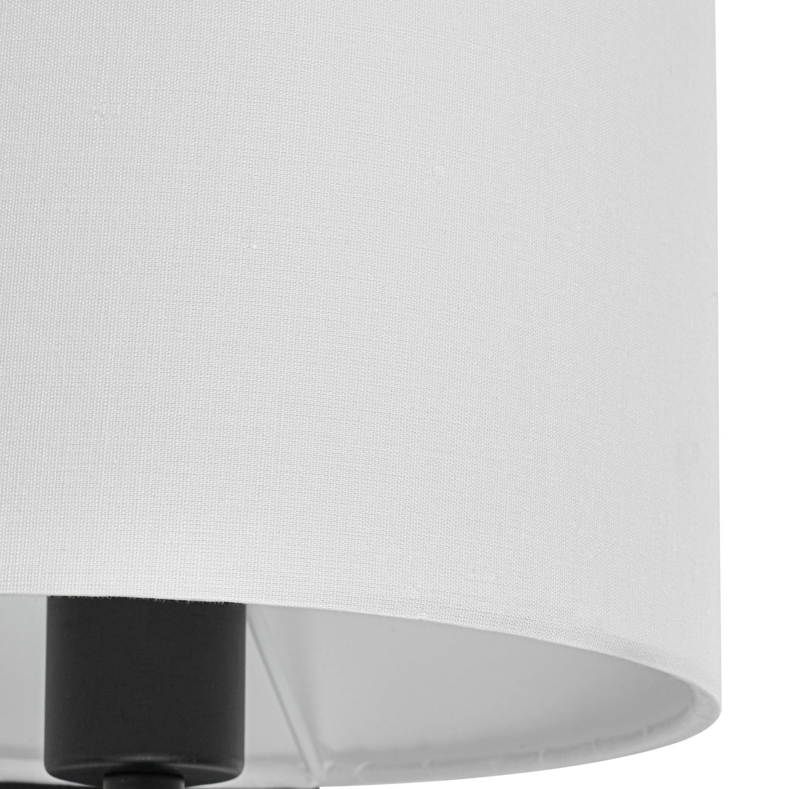 Sideprofil av Vegglampe Florens med leselys tekstil svart/hvit E14
