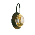 Vegglampe Golden Egg svart amber glass forfra