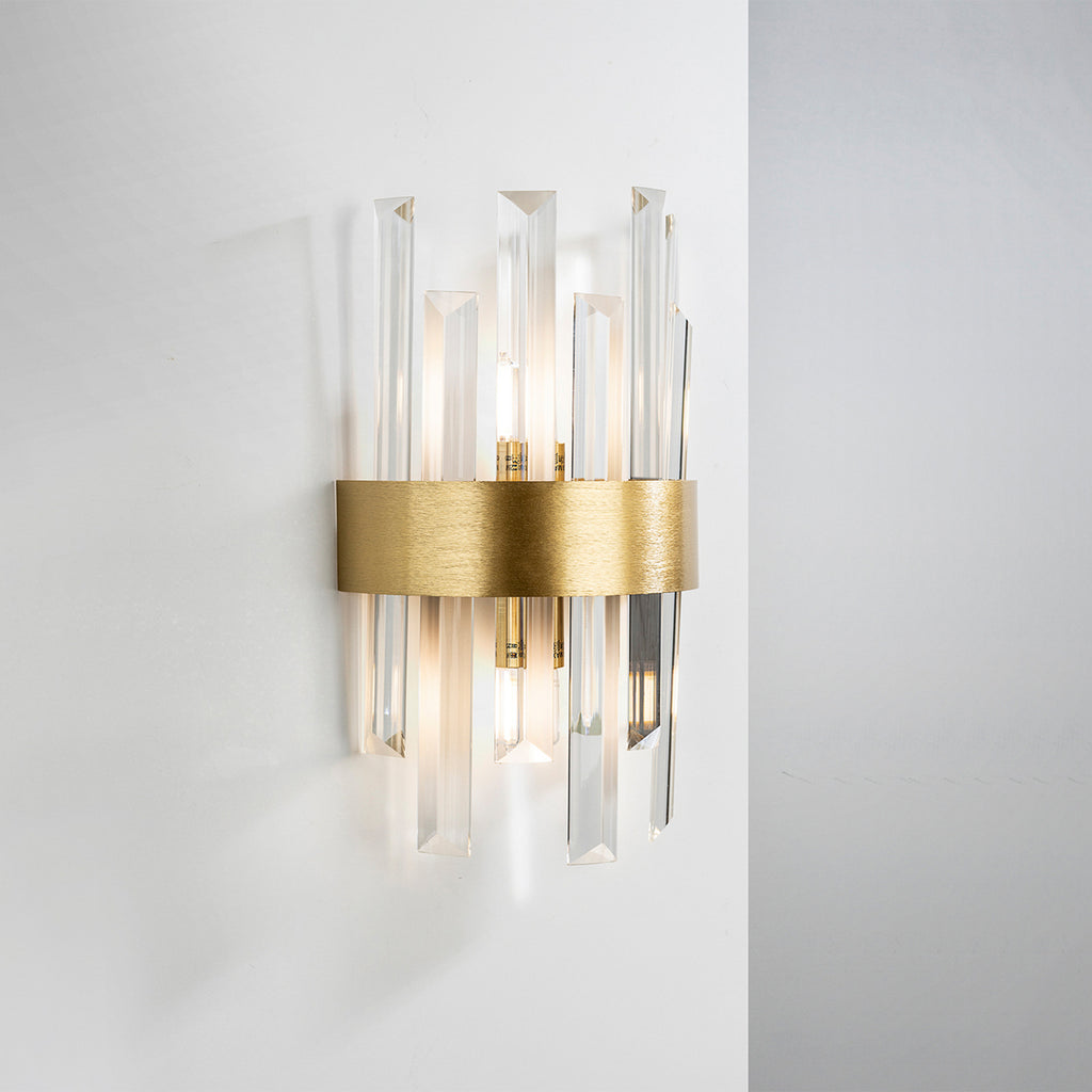 Vegglampe Grace 2-lys glass gullfarget G9 Schuller Valencia montert på vegg