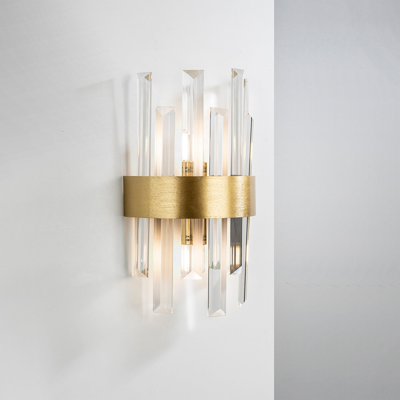 Vegglampe Grace 2-lys glass gullfarget G9 Schuller Valencia montert på vegg