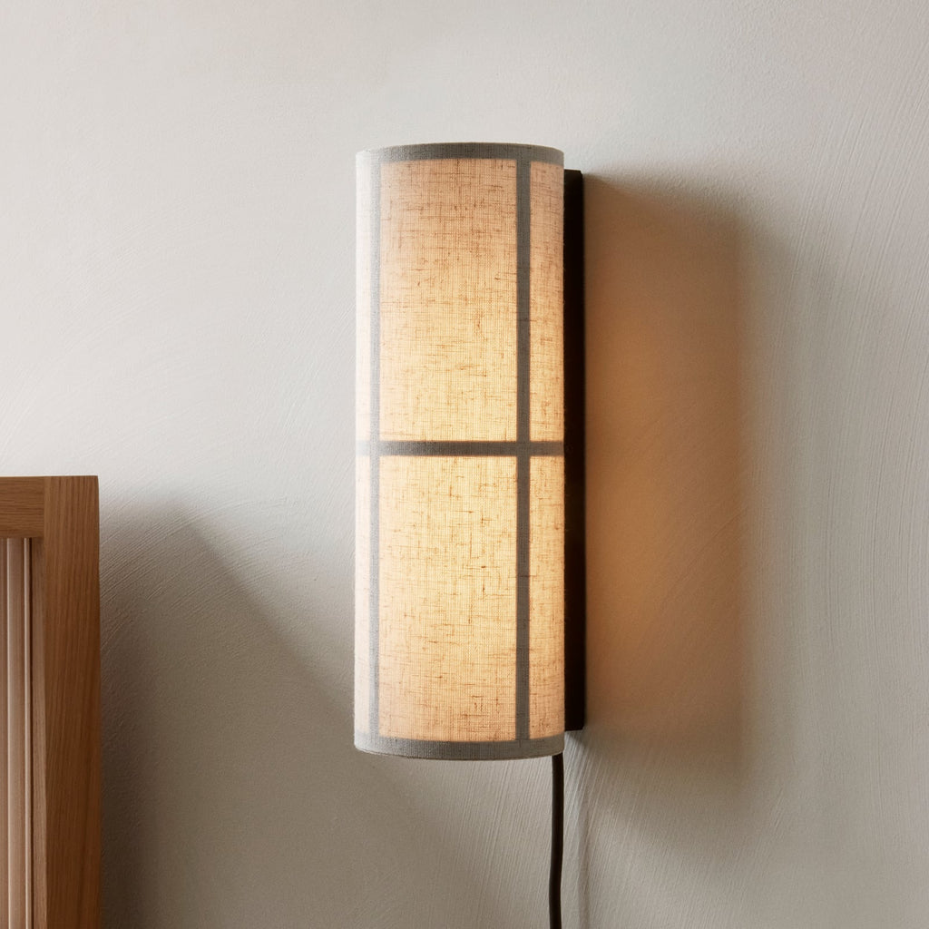 Vegglampe Hashira LED lin med støpsel 30 cm natur forfra