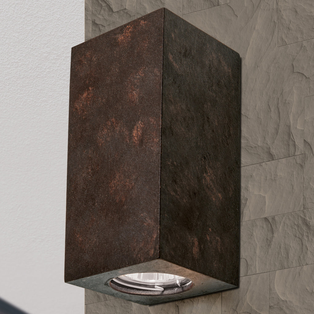 Vegglampe Ivona gips rustfarget 2-lys GU10 bakside