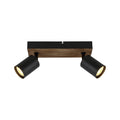 Vegglampe Jello Wood 2-lys tre/metall svart GU10 Brilliant forfra
