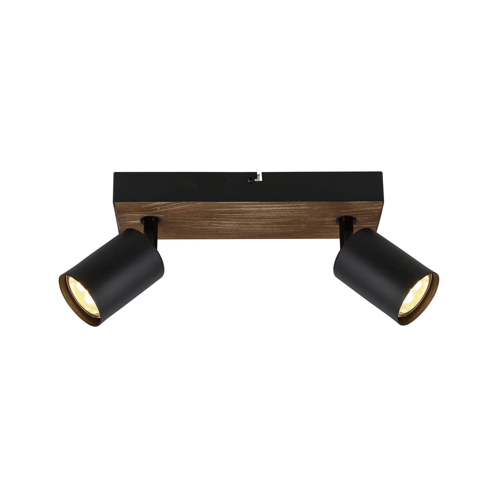 Vegglampe Jello Wood 2-lys tre/metall svart GU10 Brilliant forfra
