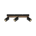 Vegglampe Jello Wood 3-lys tre/metall svart GU10 Brilliant forfra