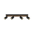 Vegglampe Jello Wood 4-lys tre/metall svart forfra