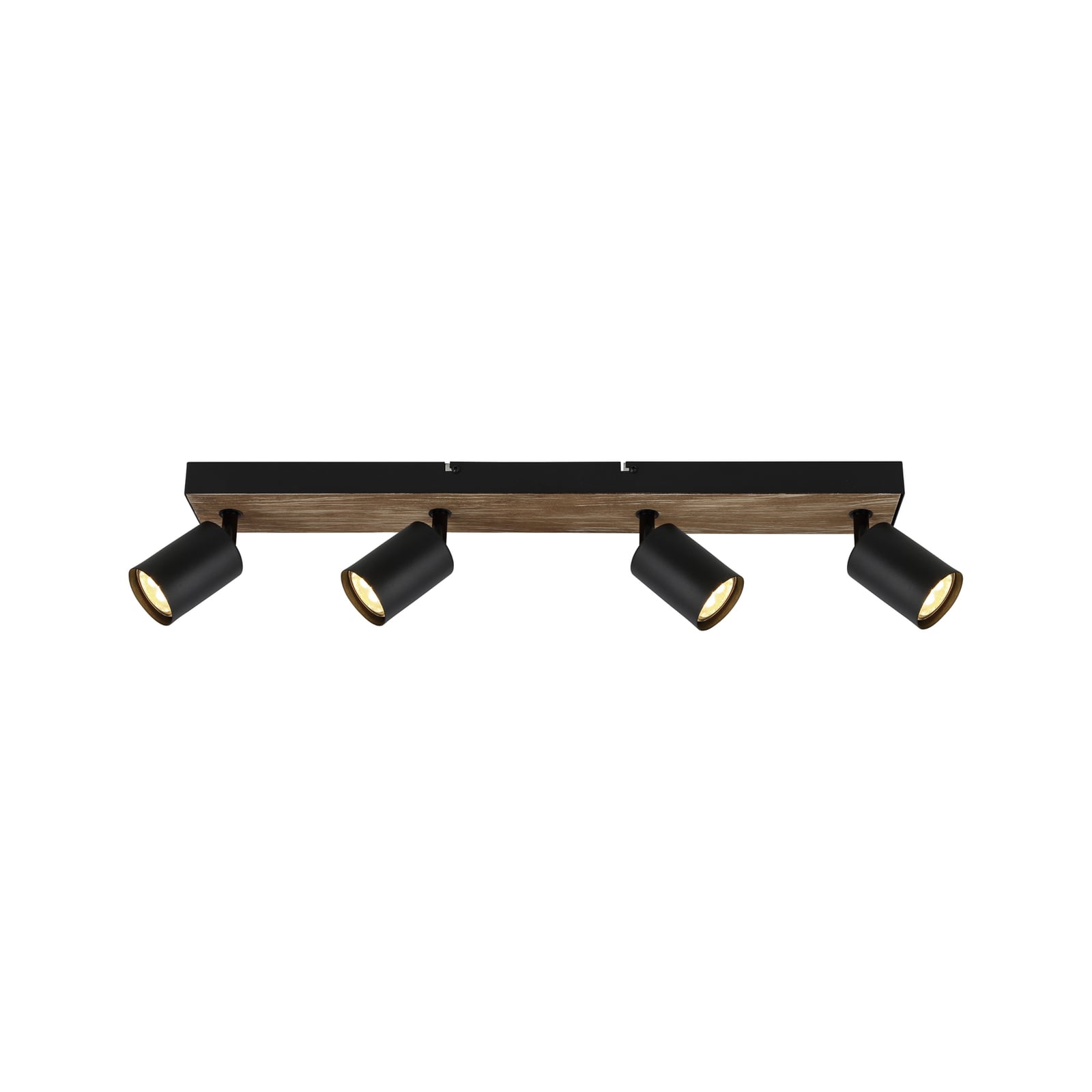 Vegglampe Jello Wood 4-lys tre/metall svart forfra