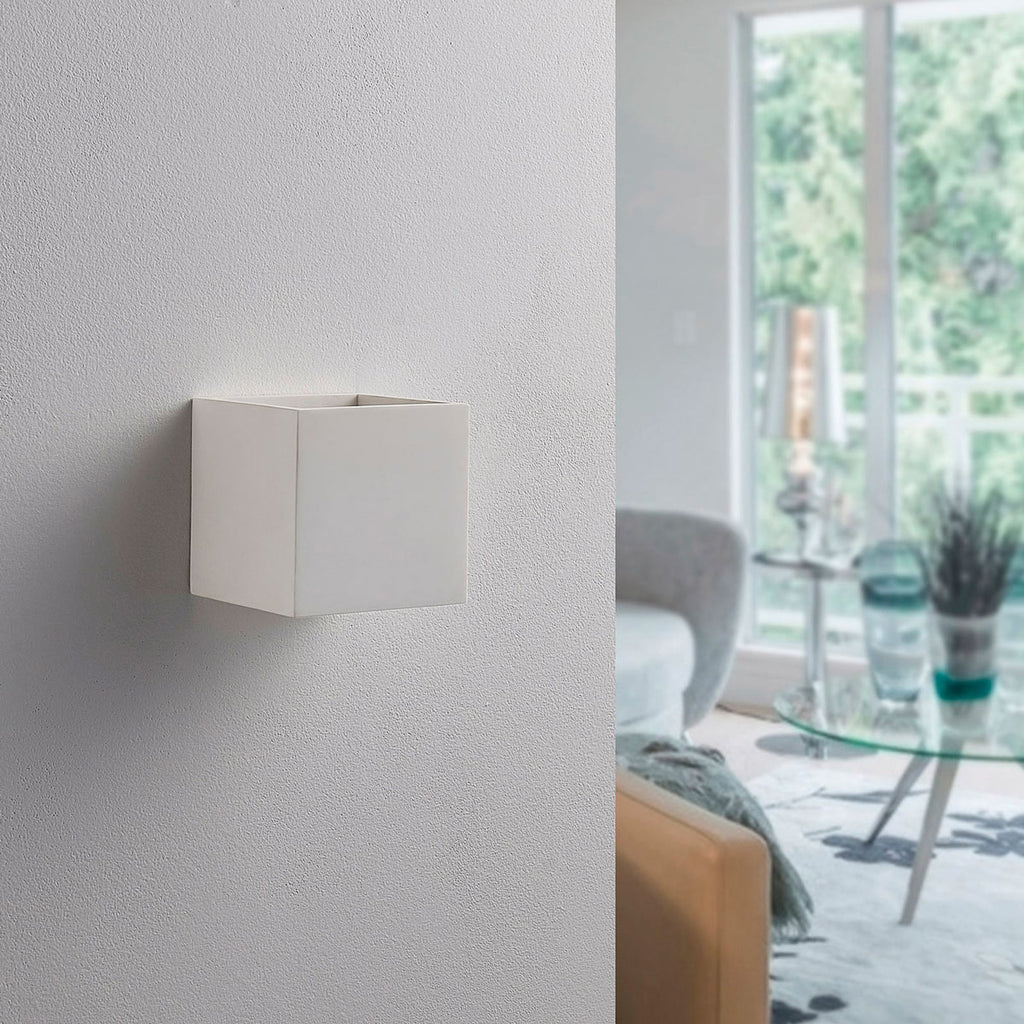 Vegglampe Kay gips hvit dimbar 11,5 cm detalj