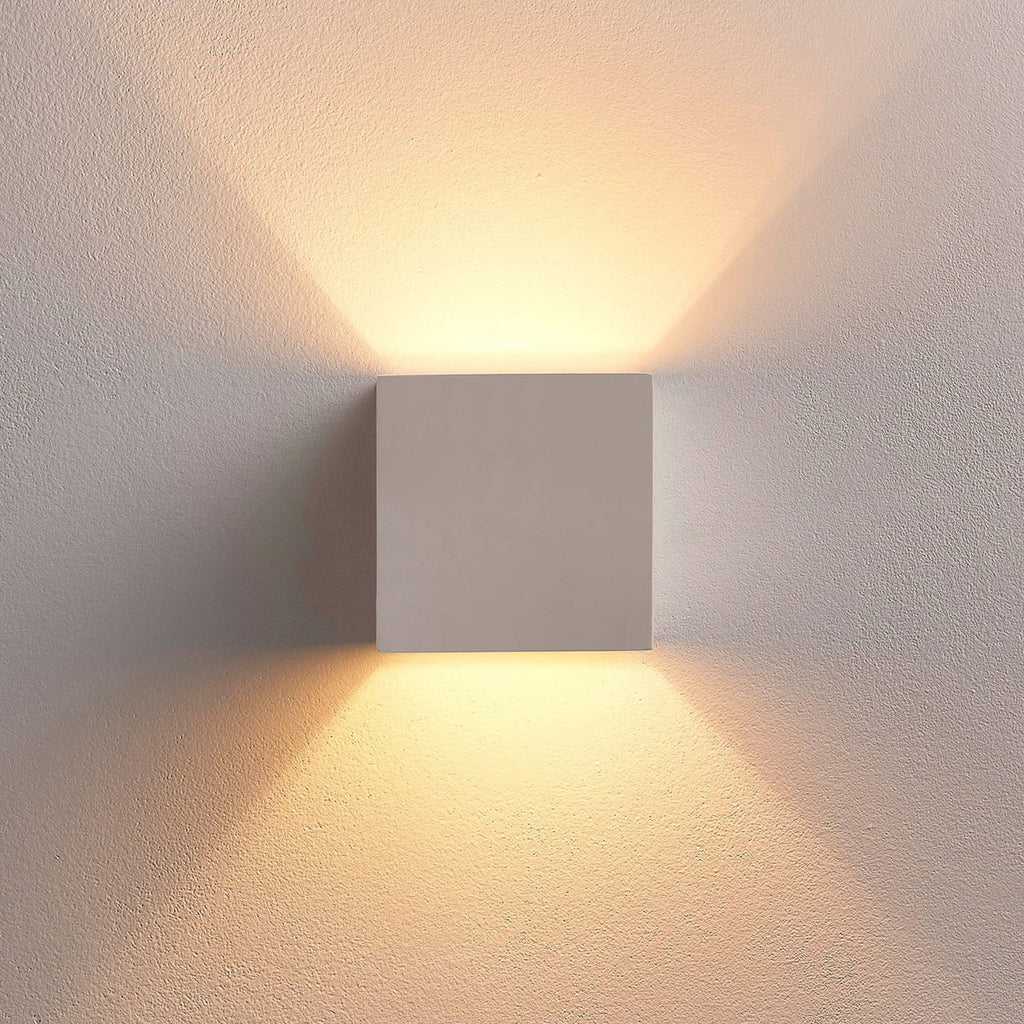 Vegglampe Kay gips hvit dimbar 11,5 cm side