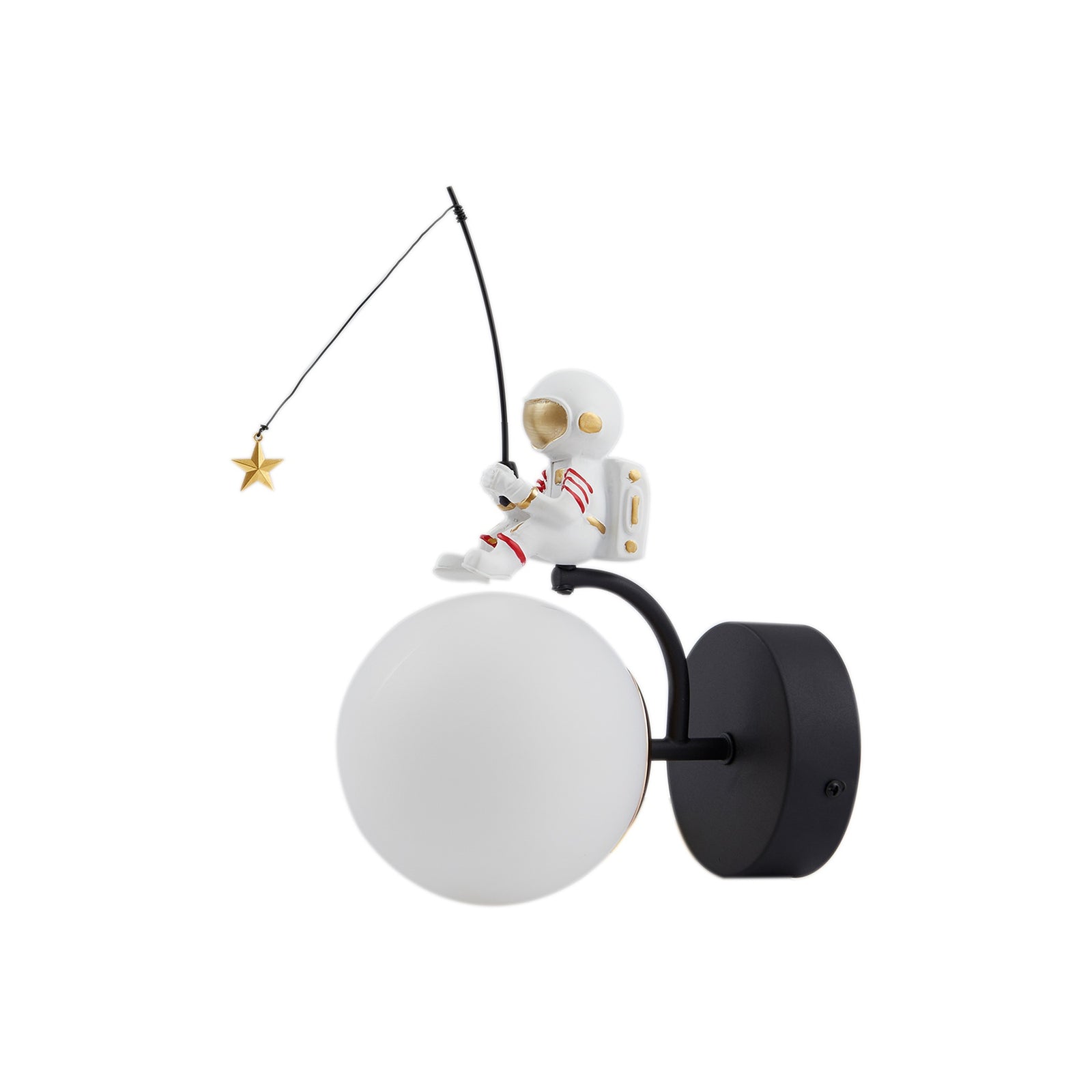 Montert Vegglampe Kosmo astronaut plast E27 30 cm hvit i interiør