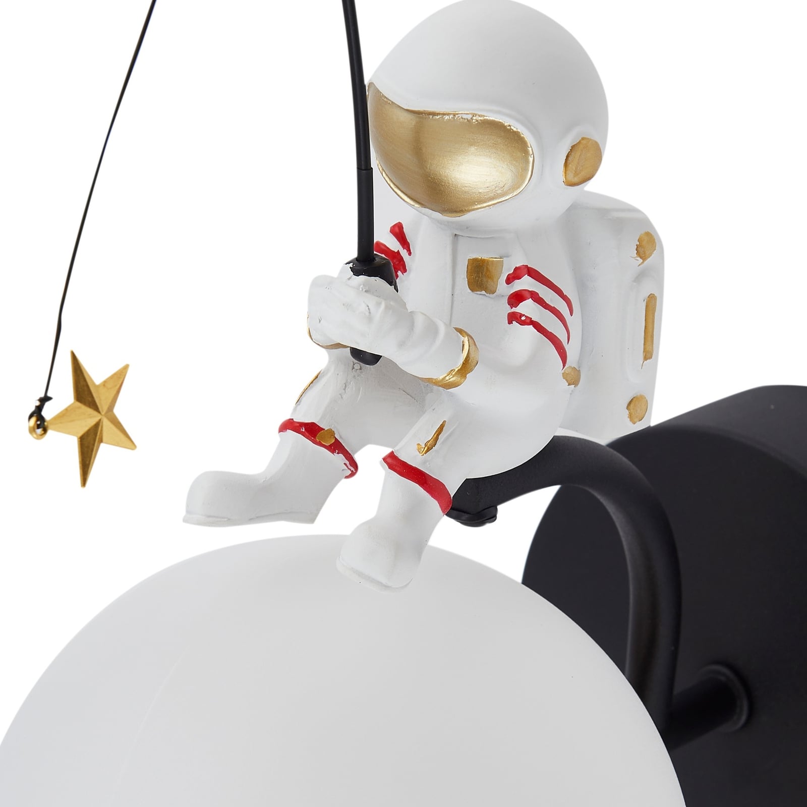 Vegglampe Kosmo astronaut plast E27 30 cm hvit - Lindby