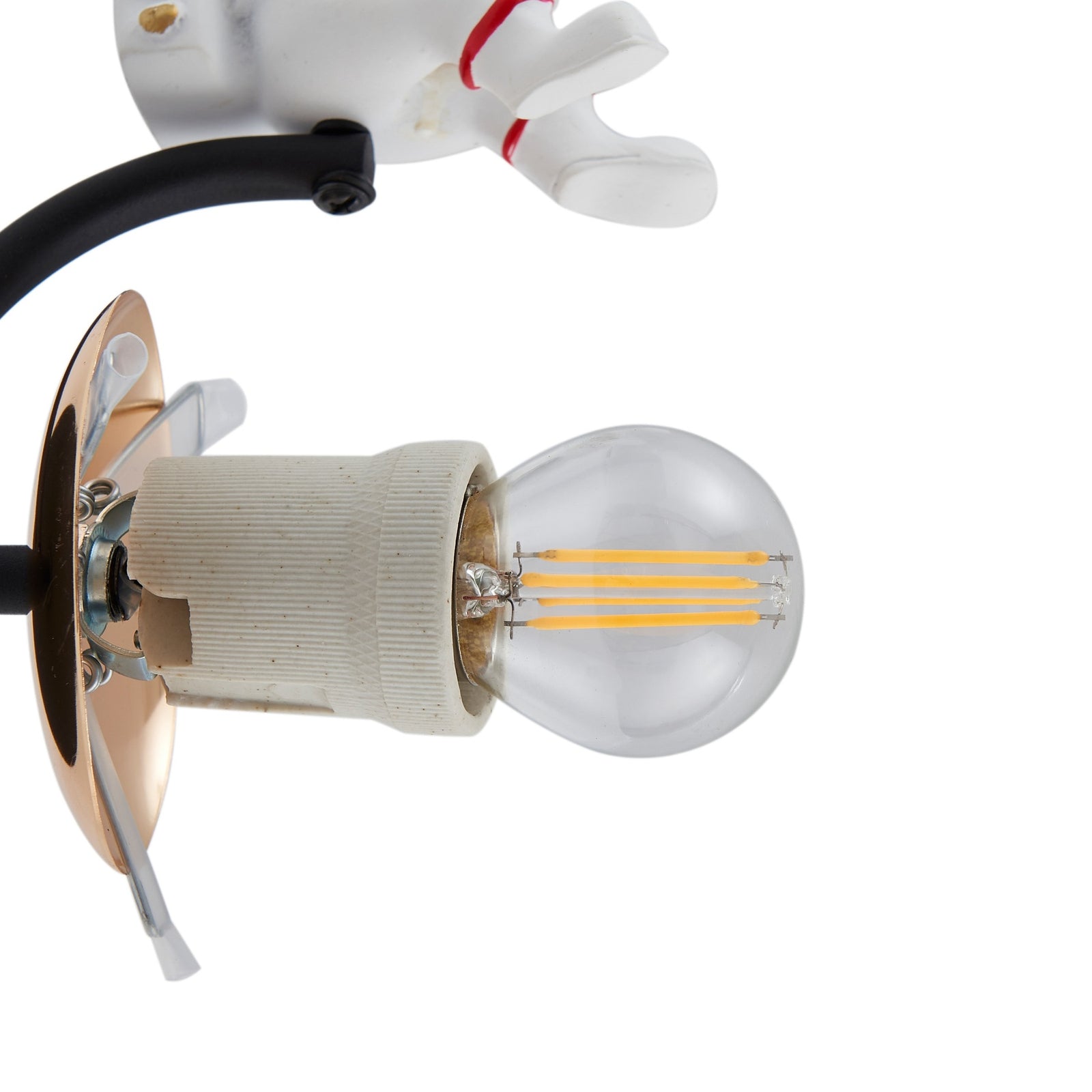 Vegglampe Kosmo astronaut plast E27 30 cm hvit - Lindby