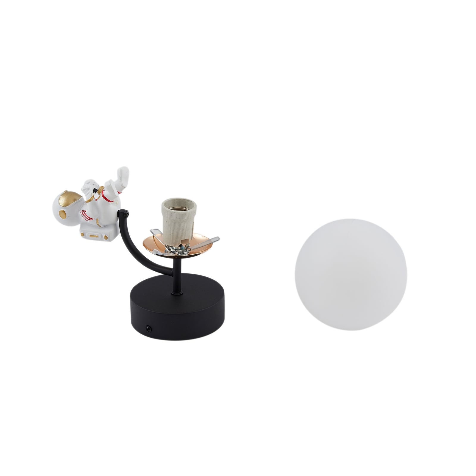 Vegglampe Kosmo astronaut plast E27 30 cm hvit - Lindby