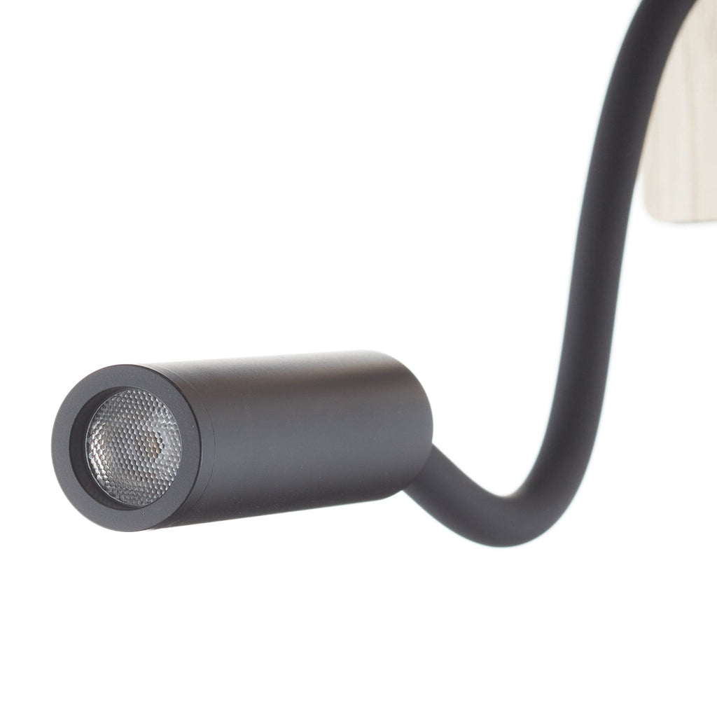 Sideprofil av Vegglampe Mood med leselampe indirekte lys tre metall