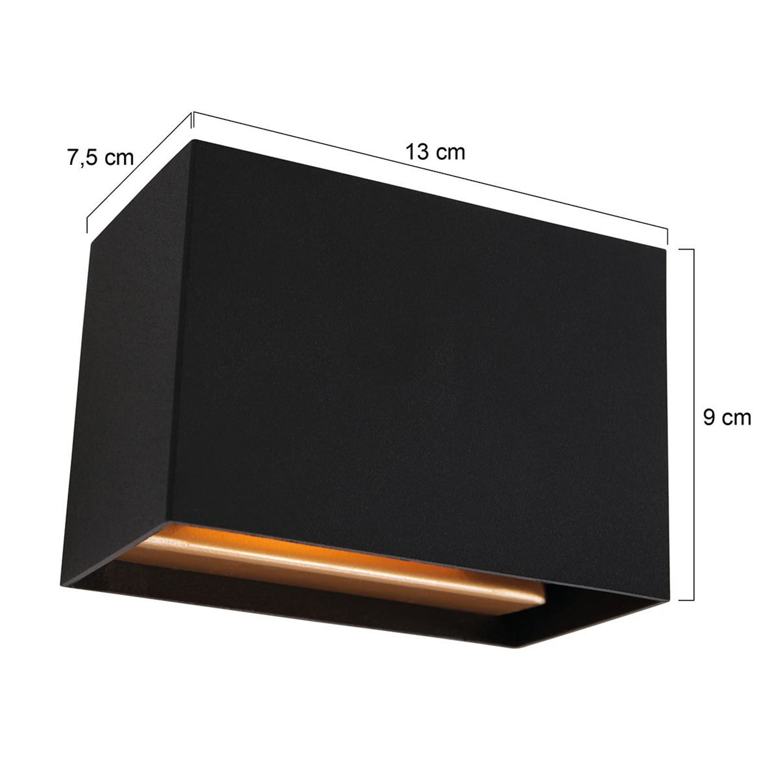 Bakside av Vegglampe Muro 3365 svart firkantet G9 dimbar