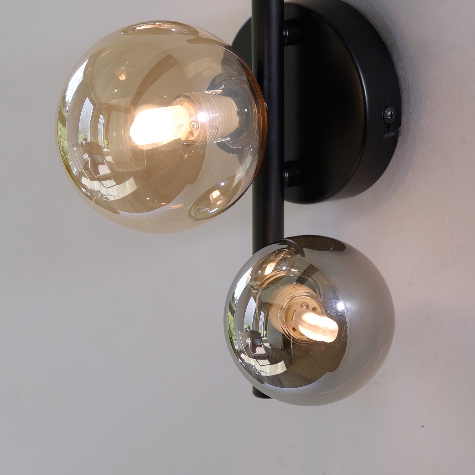 Vegglampe Popsicle 3-lys glass ravfarget/røykgrå G9 - Paul Neuhaus