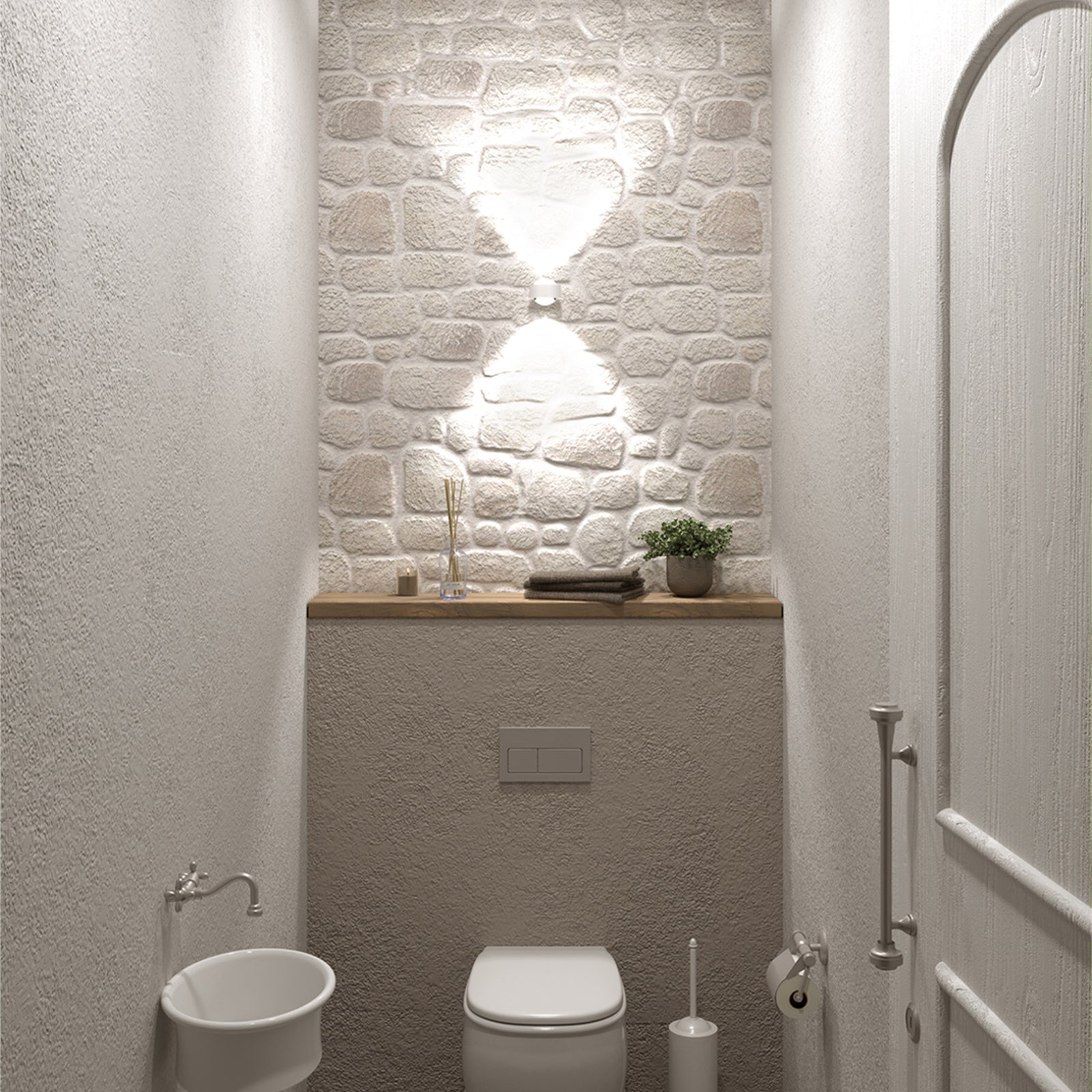 Detaljbilde av Vegglampe Puk Mini Wall LED 2x8W klar linse hvit matt