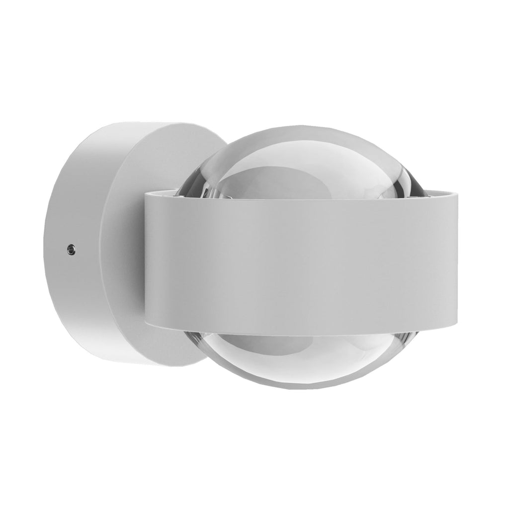 Vegglampe Puk Mini Wall LED 2x8W klar linse hvit matt montert på vegg