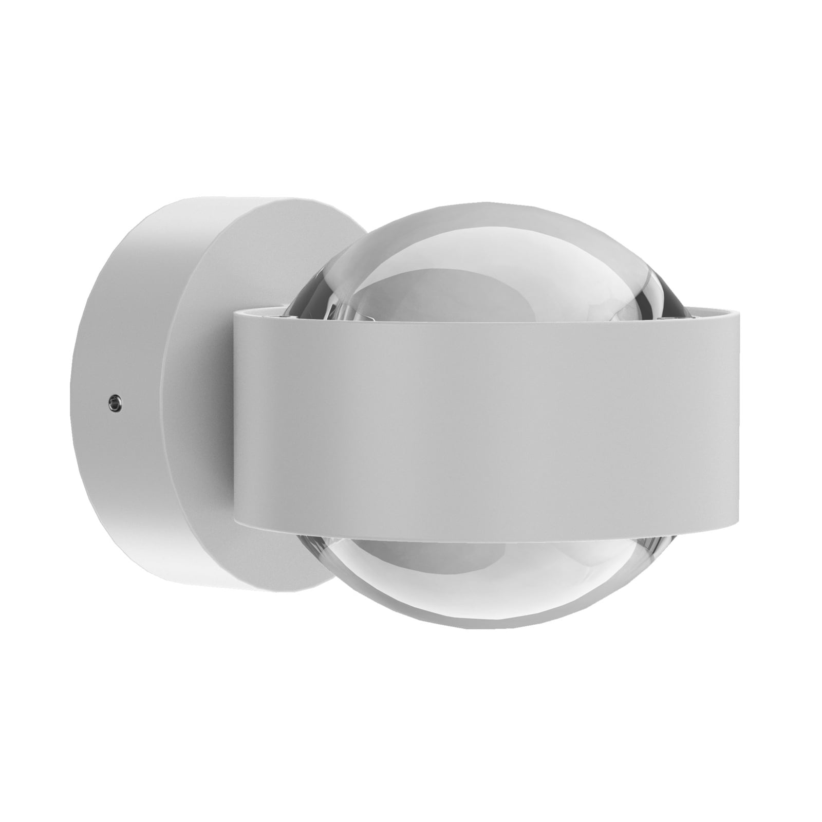 Vegglampe Puk Mini Wall LED 2x8W klar linse hvit matt montert på vegg