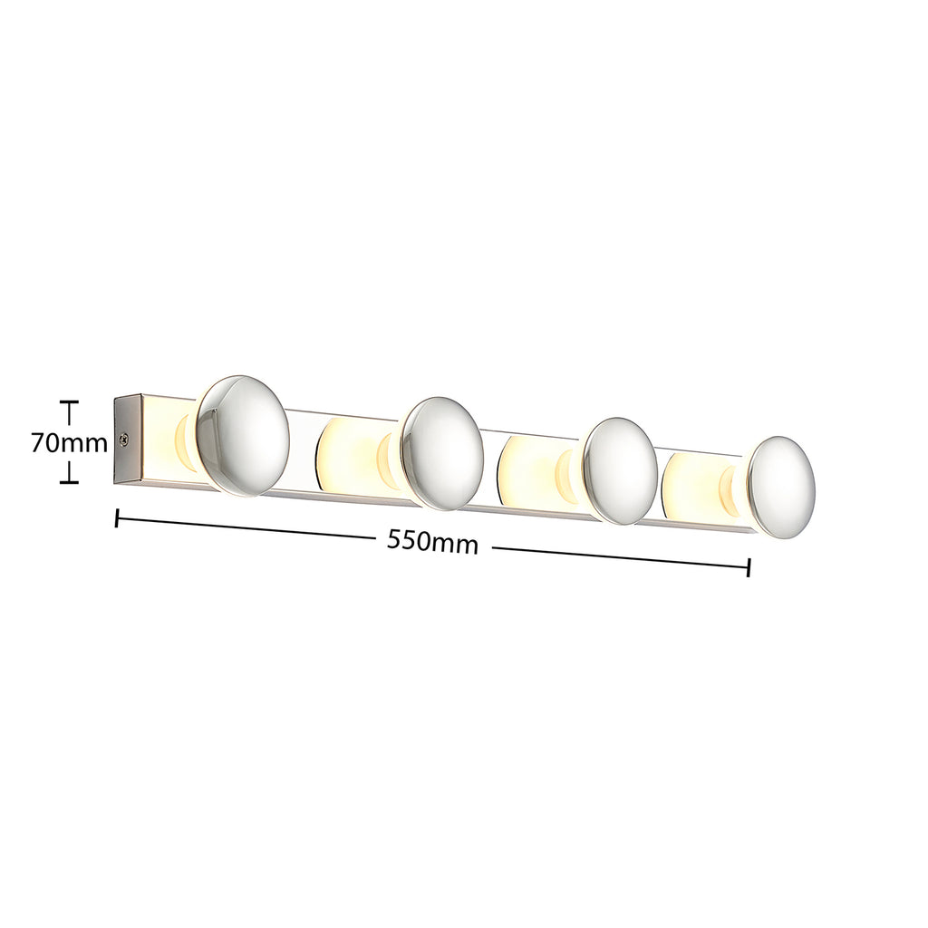 Vegglampe Sanscho 4-lys krom med justerbar lysfarge