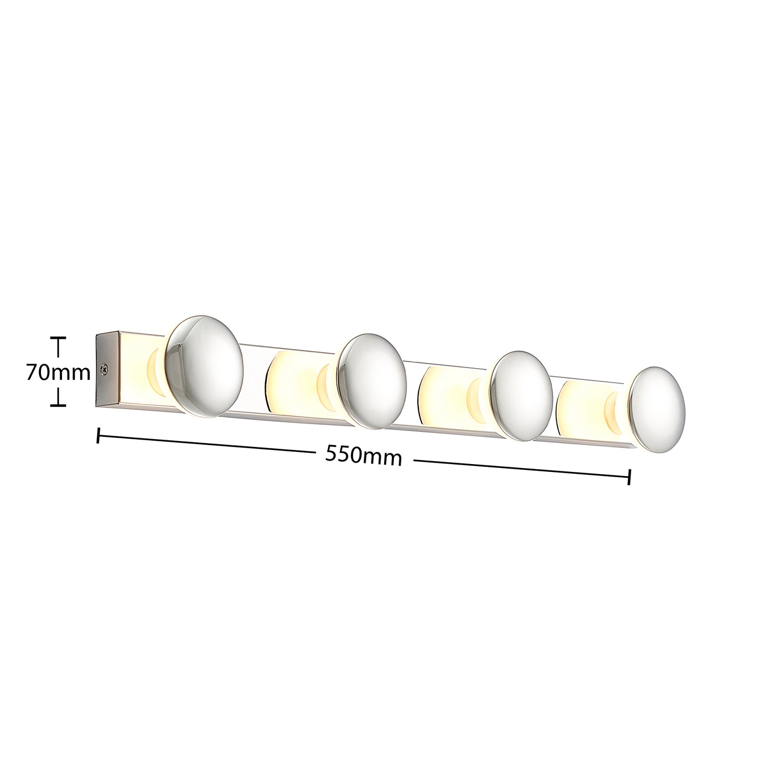 Vegglampe Sanscho 4-lys krom med justerbar lysfarge