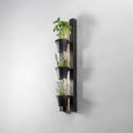 Vegglampe Shelf med hyller svart/tre 90 cm foran
