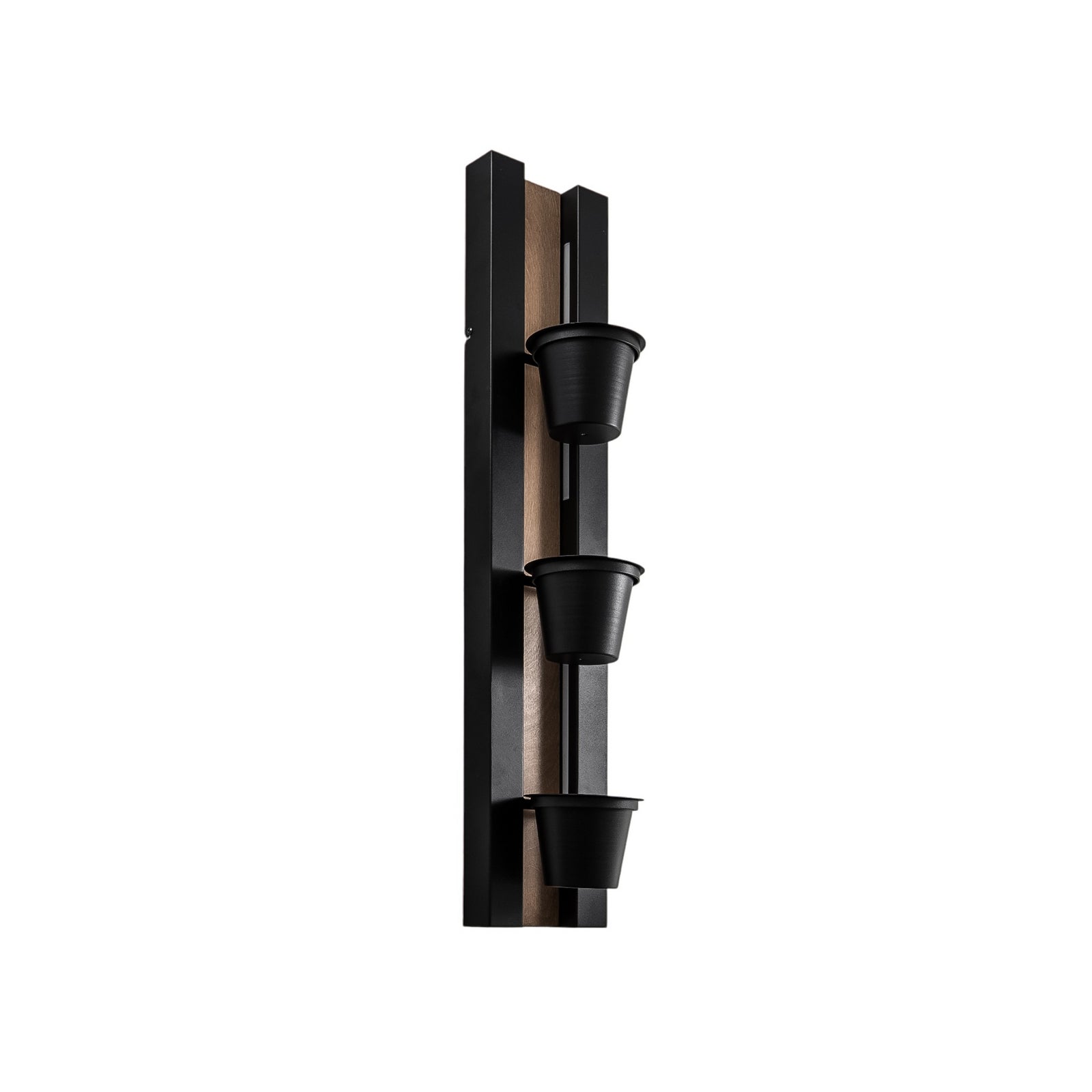 Vegglampe Shelf med hyller svart/tre 90 cm montert på vegg