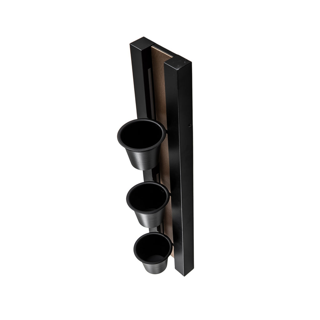 Nærbilde av LED-lys i Vegglampe Shelf med hyller svart/tre 90 cm