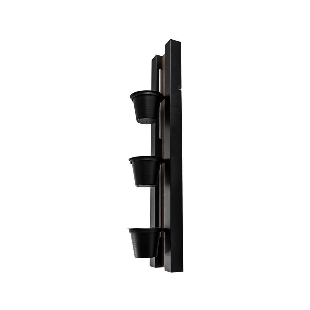 Lampearm og stålramme på Vegglampe Shelf med hyller svart/tre 90 cm