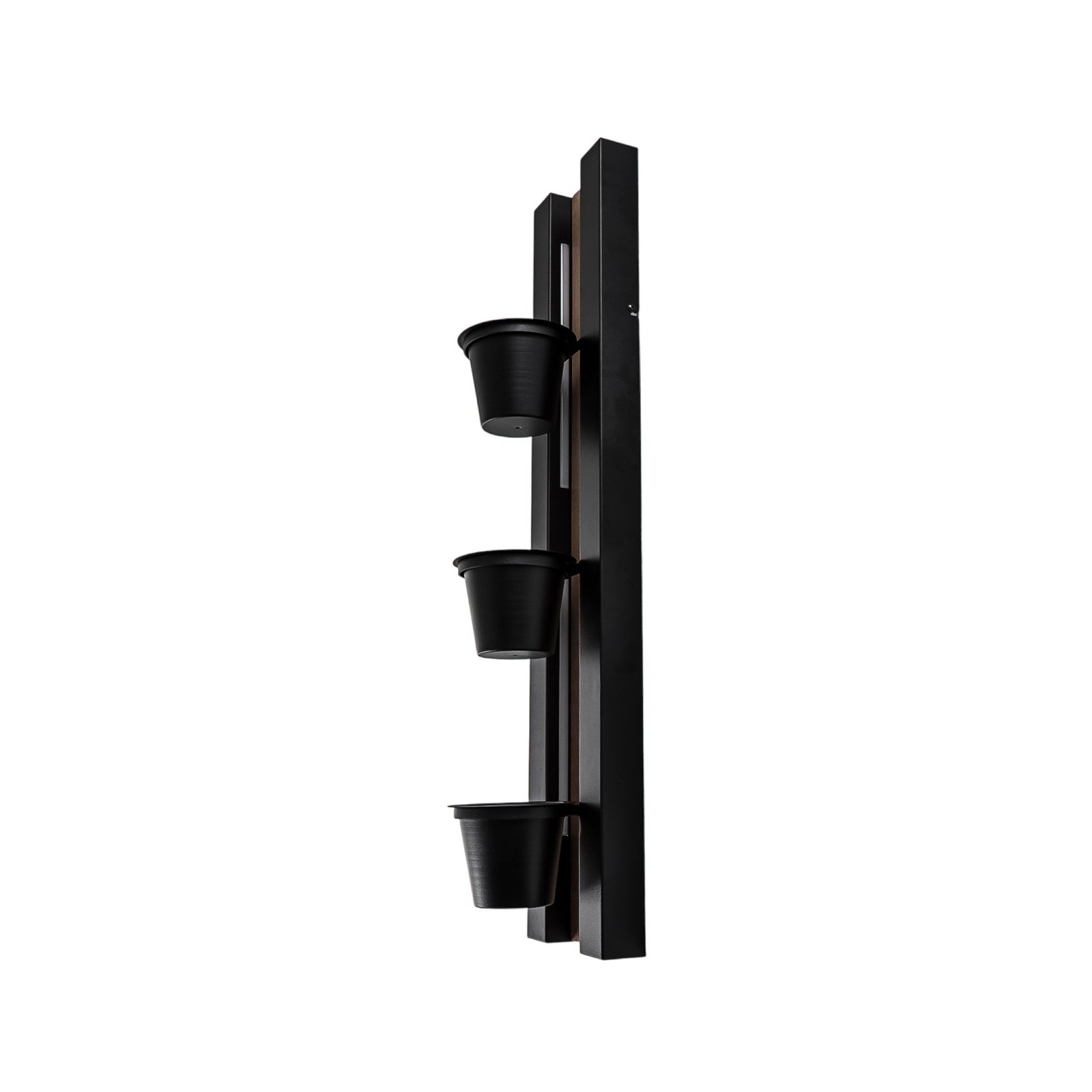 Lampearm og stålramme på Vegglampe Shelf med hyller svart/tre 90 cm