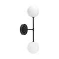 Vegglampe Sigma 2-lys opalglass svart forfra