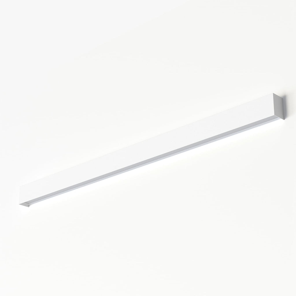 Vegglampe Straight L hvit 122 cm forfra