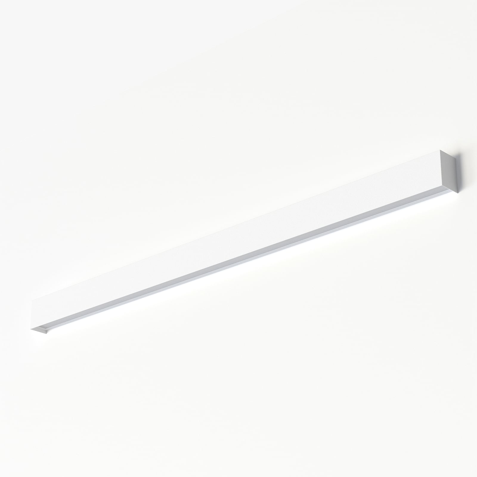 Vegglampe Straight L hvit 122 cm forfra
