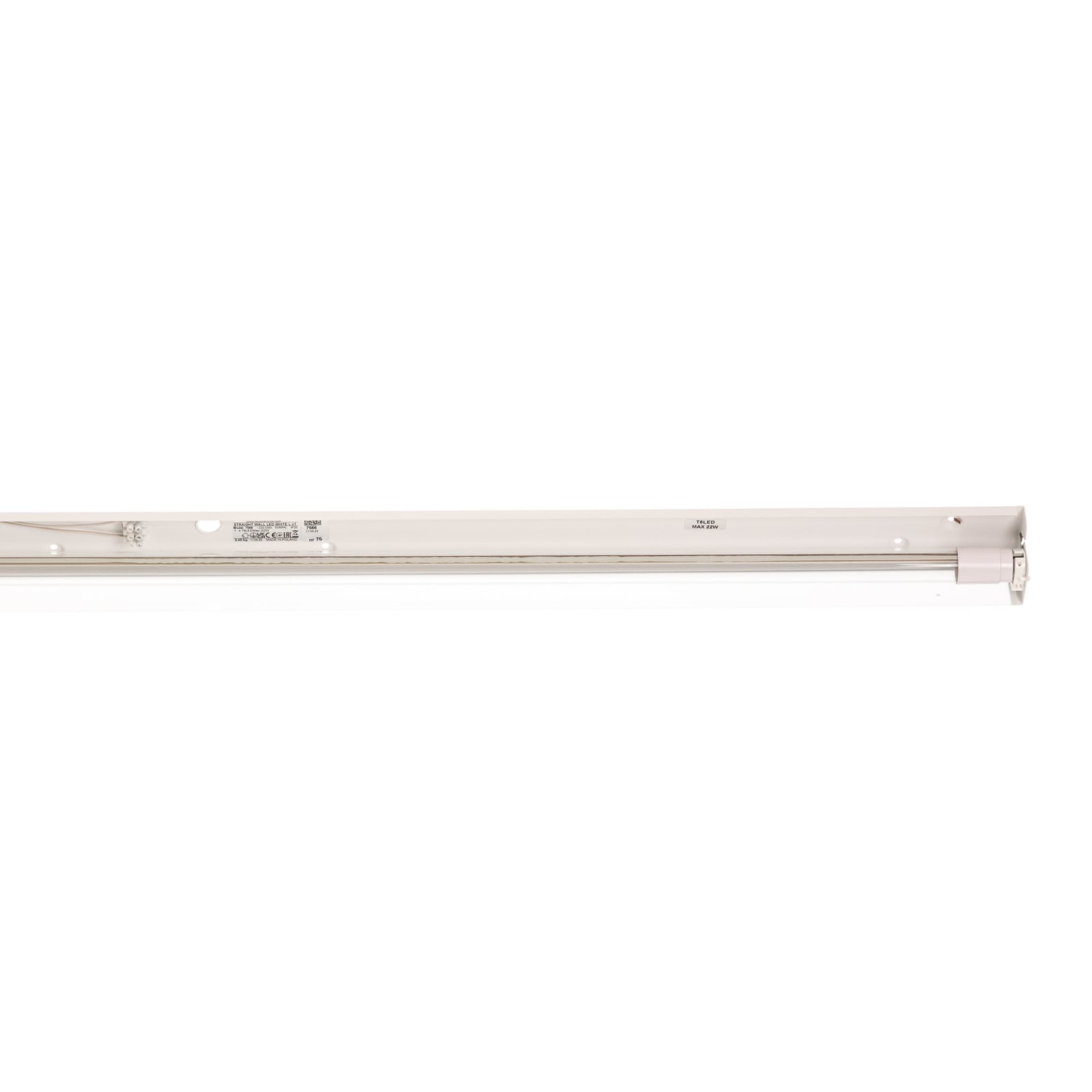 Stål og plastmateriale i Vegglampe Straight L hvit 122 cm